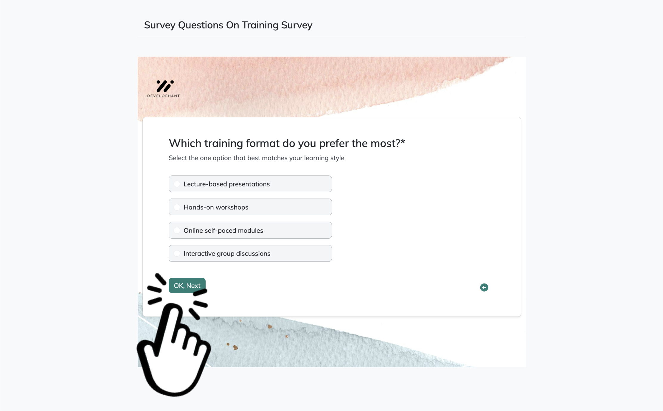 Example image for campus climate survey questions