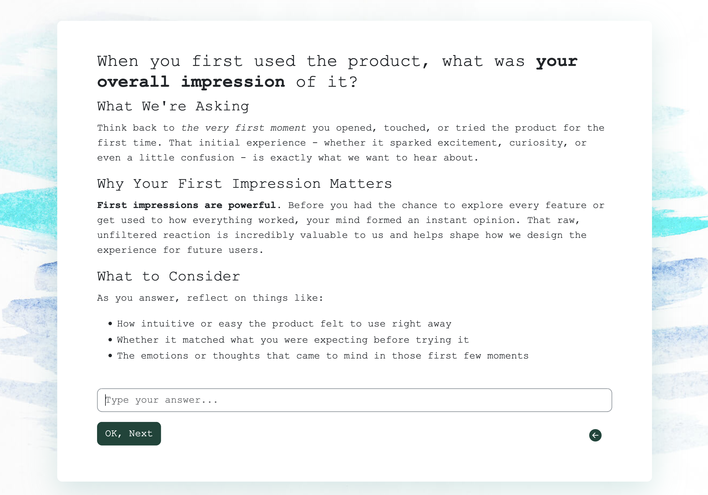 Example image for quantitative survey questions