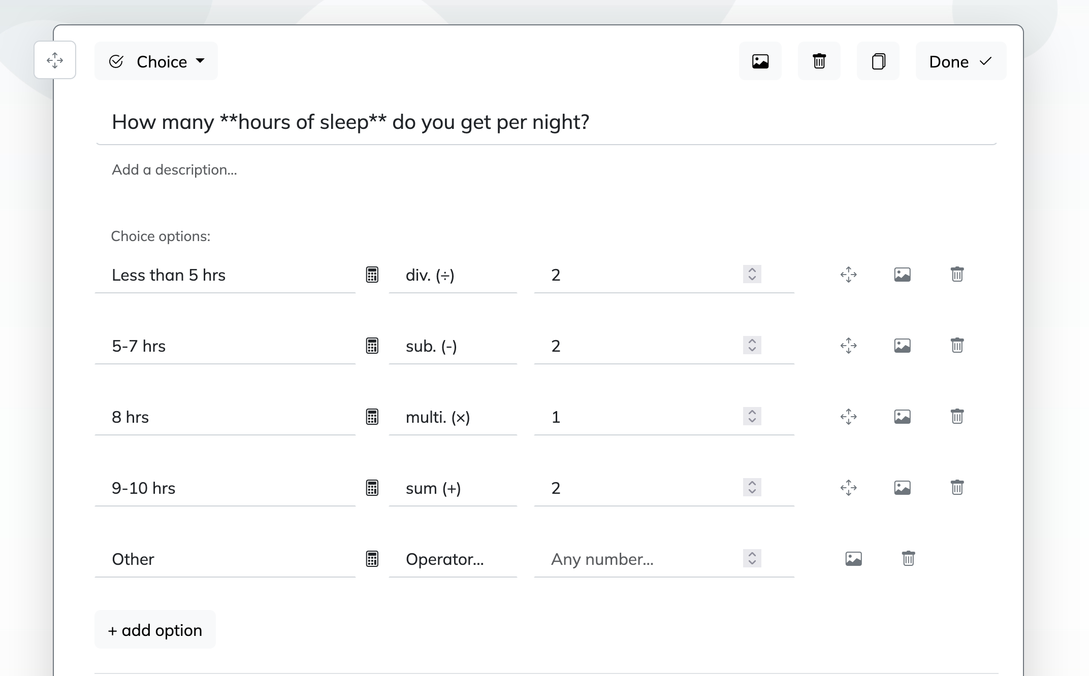 Example image for ranking survey questions