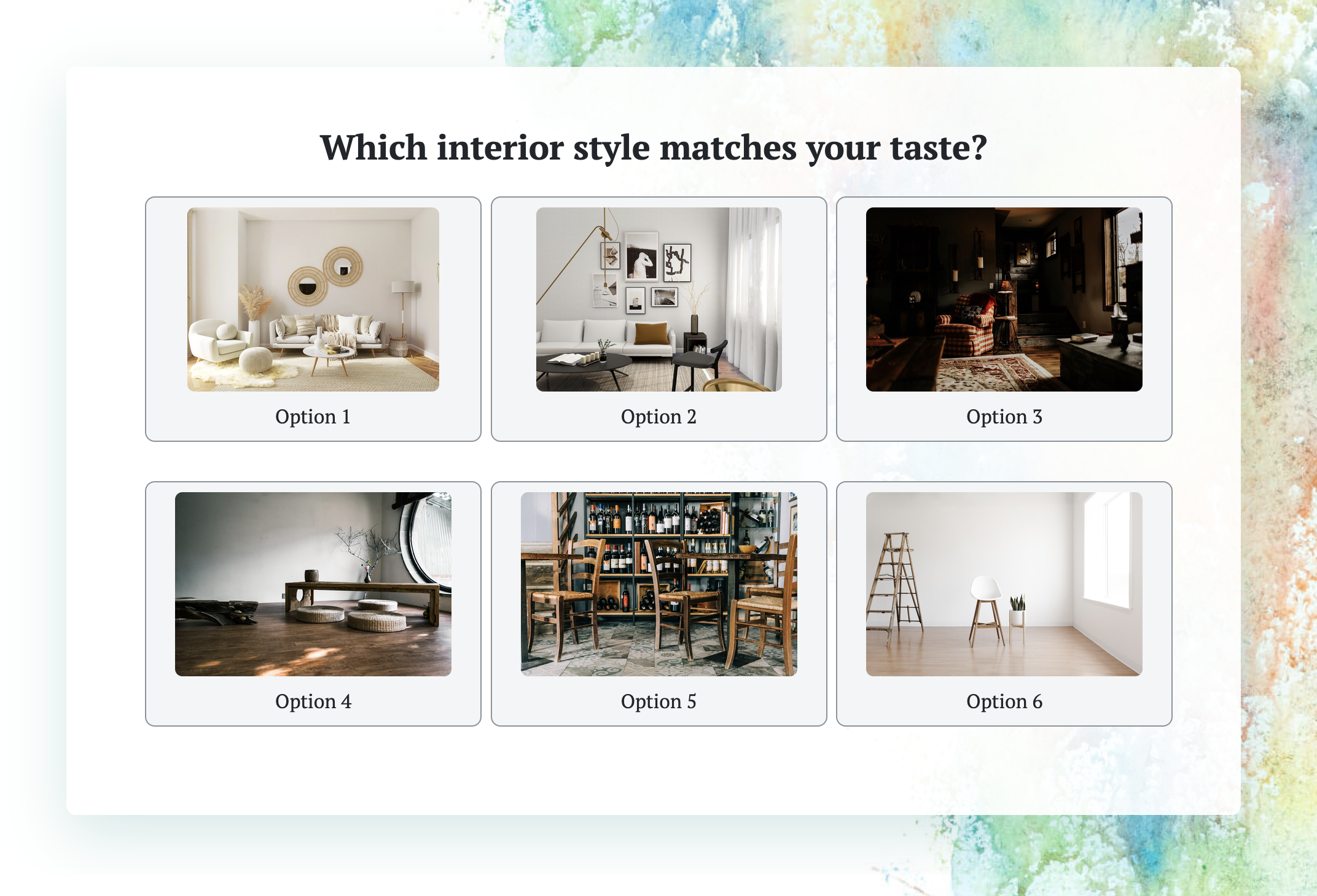 Example image for character survey questions