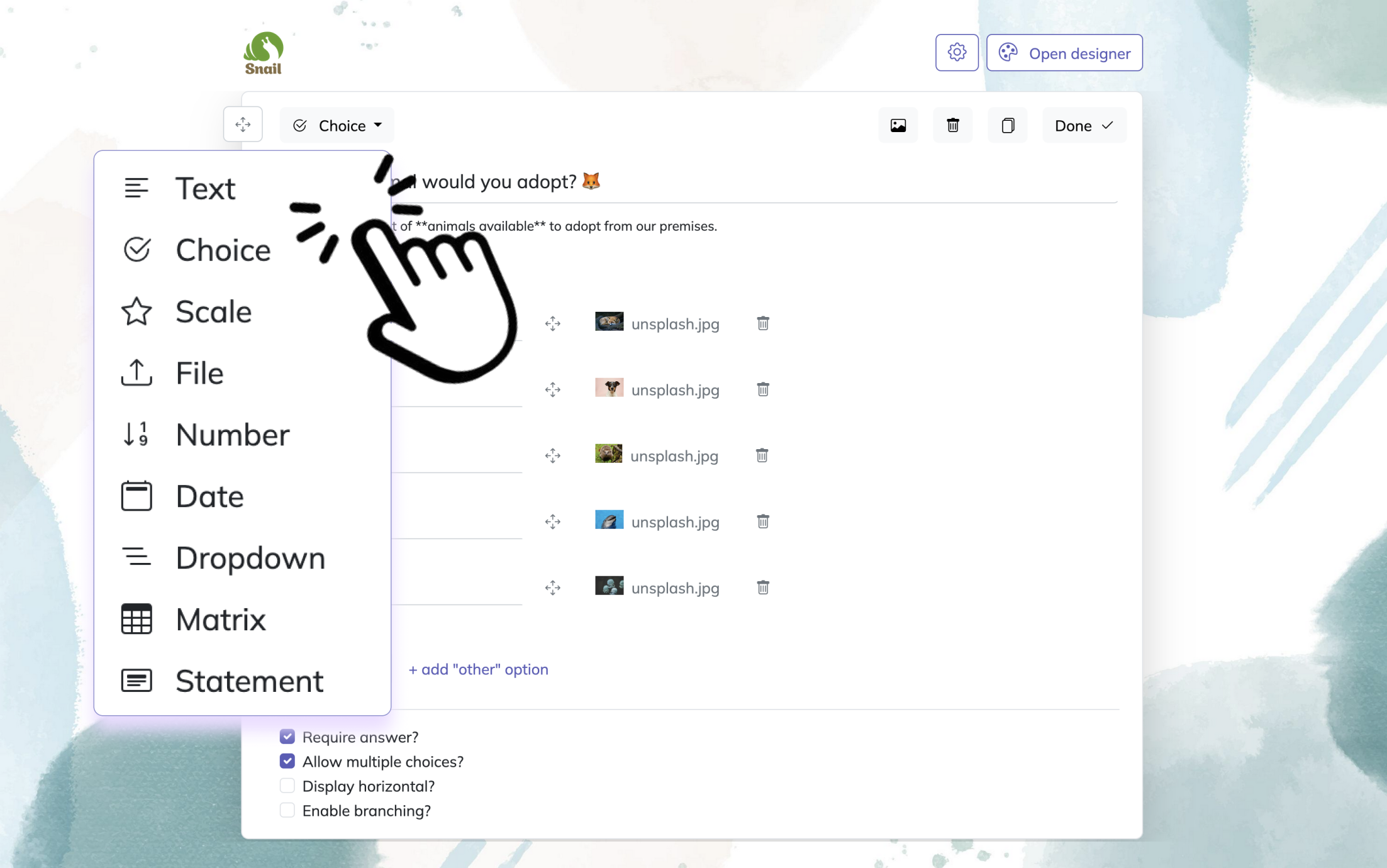 Example image for shopping survey questions