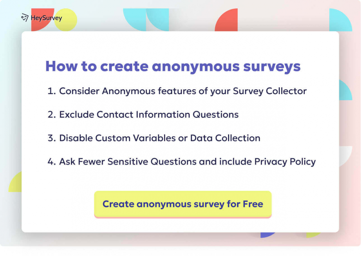 Create Anonymous survey for free