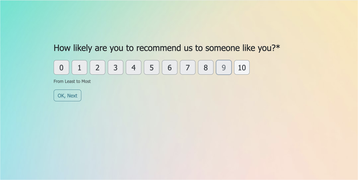 NPS survey template preview